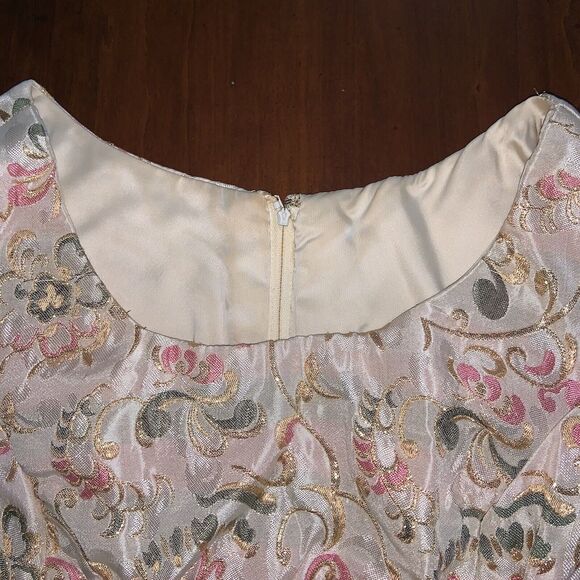 1960s Vintage Sara Fredricks Pink/Ivory 2 Piece Gown & Overcoat, Sz 4/6 *Read - Picture 7 of 12